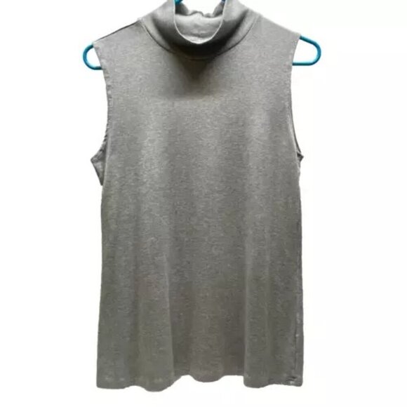 Croft & Barrow Women's Medium Sleeveless Mock Neck Knit Sweater Light Gray NWOT - Picture 1 of 12